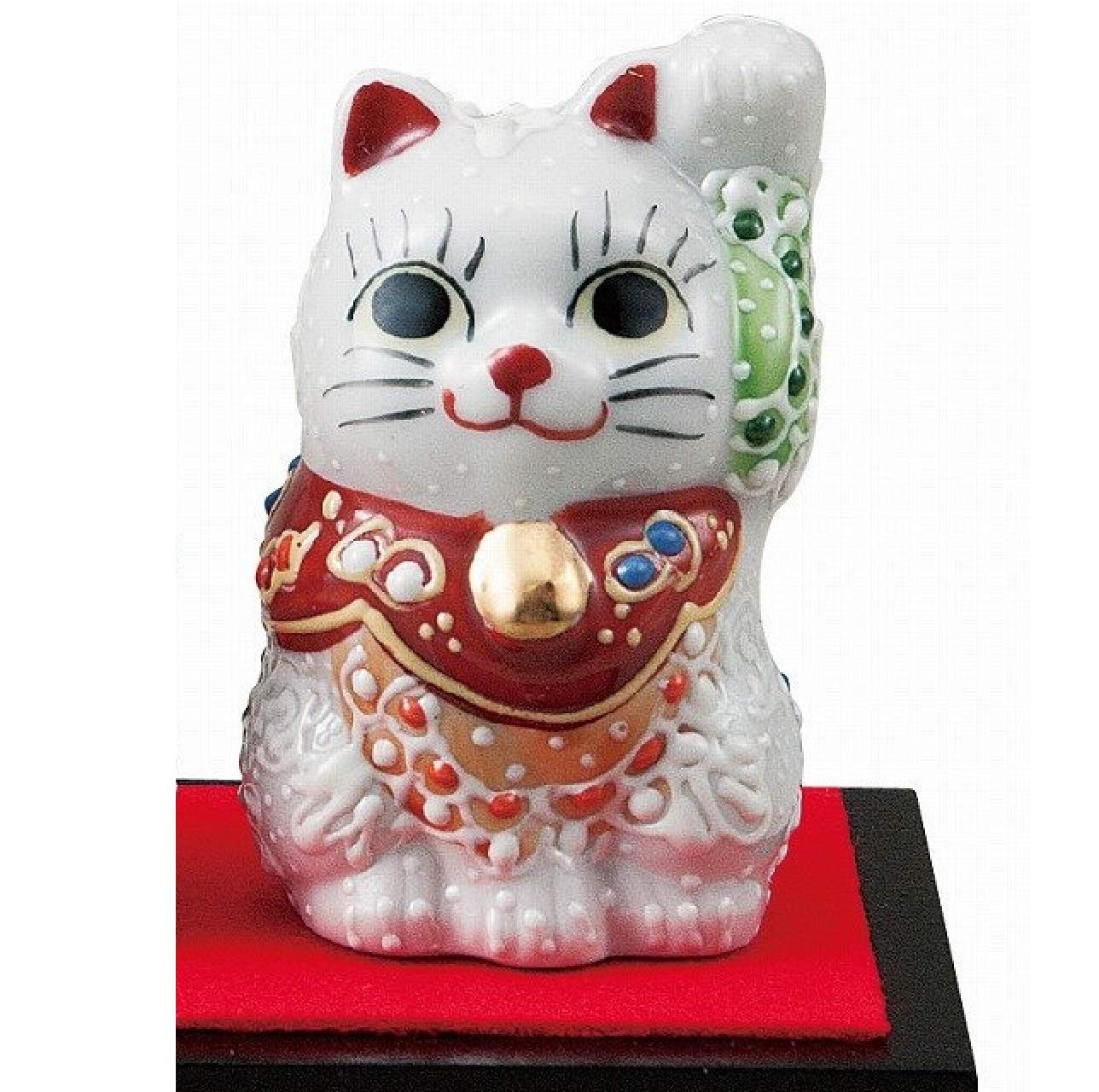 九谷焼　白盛　高さ約30CM 九谷焼 招き猫 置物 白盛